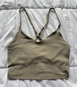 Offline by Aerie Real Me Strappy Back Sports Bra Green Womens Small Activewear thumbnail 1