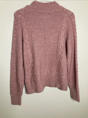 Abercrombie & Fitch Rose Cable Knit Turtleneck Sweater thumbnail 8