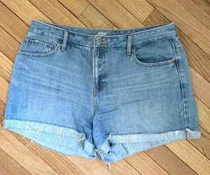 Old Navy Cut Off High Rise Denim Jean Shorts Womens 12 Raw Hem thumbnail 1
