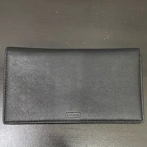 COACH Black Leather Bifold Checkbook Insert Wallet thumbnail 5
