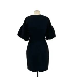 Amanda Uprichard Norelle Dress‎ Mini Short Puff Sleeve V-Neck Black Size Small thumbnail 8