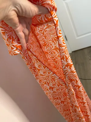 Ann Taylor Factory Orange Tropical Print Maxi Dress Size 6 thumbnail 4