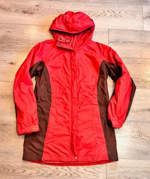 Columbia Womens Rain Jacket Hooded Size Pink Small S Colorblock Lightweight Coat thumbnail 1