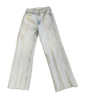 Zara lightwash wide leg jeans 10 thumbnail 1