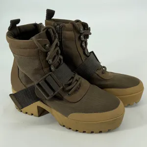 Steve Madden Grady Olive Green Combat Boots Platform Utility Buckle 6M thumbnail 1