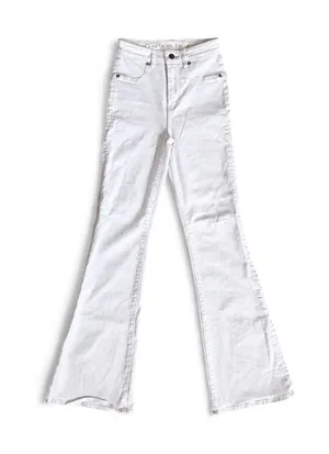 American Eagle High Rise White Flare Jeans thumbnail 1