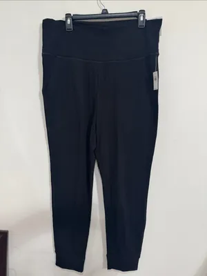 Old Navy Mid-Rise Lived in Jogger in BlackJack Patch Pocket Brushed Soft Cozy L thumbnail 2
