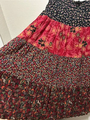 Vintage 90s Y2K Sag Harbor Patchwork Floral Maxi Skirt Boho Indie Large thumbnail 2