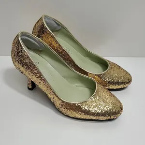 Shoes of Prey Bridal Gold‎ Glitter Pumps Size 35 thumbnail 2
