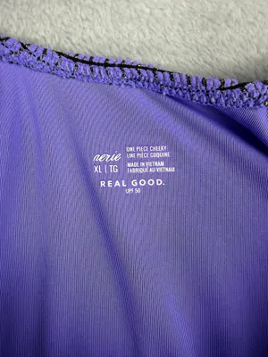 Aerie Lurex Crinkle Babewatch One Piece Swimsuit Purple Size XL thumbnail 6