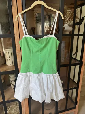 Show me your Mumu mini dress contract tiffany skort hemline contrast corset thumbnail 7