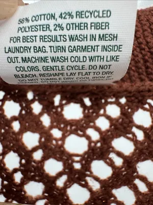 wild fable Brown metallic Open-Knit short sleeve crocheted Sweater L button up thumbnail 11