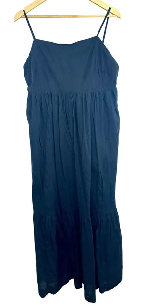 Abercrombie & Fitch Black Adjustable Strap Sleeveless Tiered Maxi Dress Women XL thumbnail 1