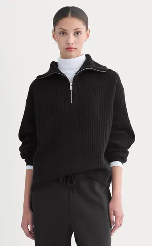 EVERLANE THE HALF-ZIP SWEATER IN WOOL SIZE SMALL thumbnail 1