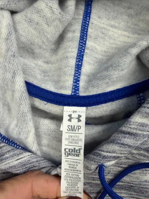 Under Armour Women's Grey Marled Hoodie with Blue Accents cold gear thumbnail 2