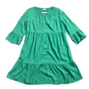 J. Jill Jardin Fern Green Linen Mixed Quarter Women Dress Size Médium NWOT thumbnail 8