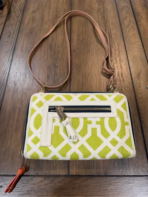 Spartina 449 Cream, Orange & Lime Crossbody Wallet like new thumbnail 5