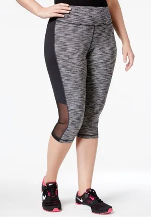 Ideology Womens Plus Size Space Dyed Cropped Leggings size 1X thumbnail 1
