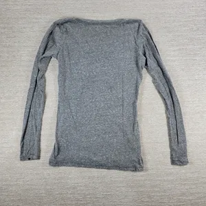 Hollister V Neck Long Sleeve Basic Tee Size M Womens Gray Slim Fit Logo Y2K thumbnail 8