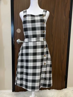 CUPSHE Cozy Charm Plaid Midi Dress Large thumbnail 3