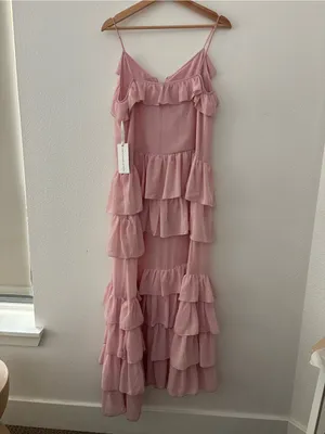 Torn by Ronny kobo pink tiered ruffle dress new nwt thumbnail 4