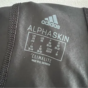 Adidas Alpha Skin Black Tights Shorts Spellout Waist Band XS thumbnail 5