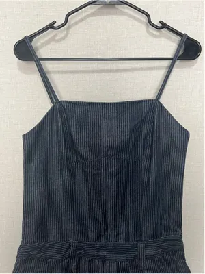 NWT Anthropologie Pilcro Pinstripe Denim Pleated Sleeveless Mini Dress W/Shorts thumbnail 2