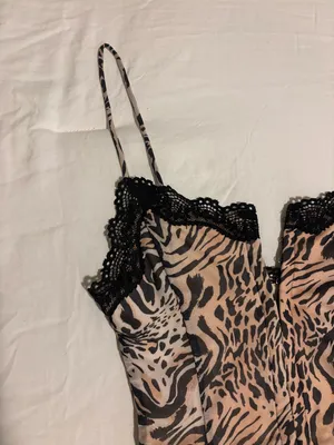 Princess Polly Black & Tan Lace Trim Animal Cami thumbnail 4