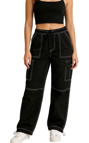 Garage Cargo Pant Black XS Contrast Stitching Skater Gorpcore Streetwear Utility thumbnail 1