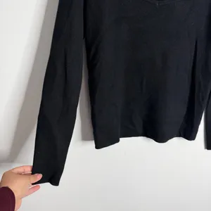 Ann Taylor Black Sweater Square Neckline Medium Soft Casual‎ Minimalist Office thumbnail 5