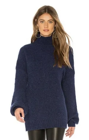 LOVERS + FRIENDS Independent Sweater in Blue Womens Turtleneck Revolve‎ Wool thumbnail 1