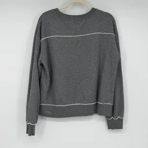 Evereve Womens Gray Raw Edge Exposed Seam Pocket Sweatshirt Size Large L‎ thumbnail 2
