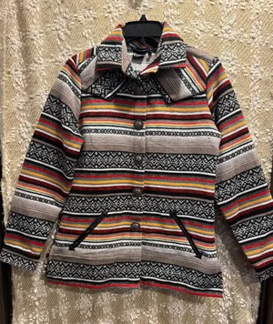 Cruel Girl Cruel Denim Women's Serape Stripe Western Aztec Quilted-Lined Jacket/Coat Size S thumbnail 1