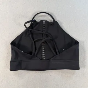 Nike Womens High Neck Sports Bra Black Rainbow Ladder Strappy Racerback XS thumbnail 2