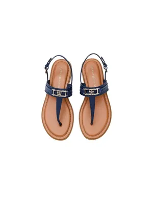 NWT Tommy Hilfiger Womens Cruman Emblem Sandals TWCRUMAN Dark Blue 6.5M thumbnail 3