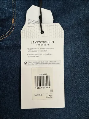 Levi's 711 Skinny Dark Blue Skinny Jeans - Women's 30x30 thumbnail 4