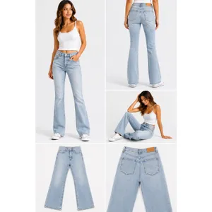 PacSun High Rise Bootcut Jeans Womens 24 Light Wash Denim Button Fly 100% Cotton thumbnail 13