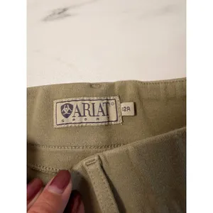 Ariat Sport Equestrian Breeches Olive Green Tan Knee Patch Riding Pants 32R thumbnail 4