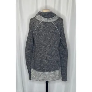 FREE PEOPLE FP Beach Cacoon Cowl Neck Knit Top Gray Space Dye X-Small Small thumbnail 9