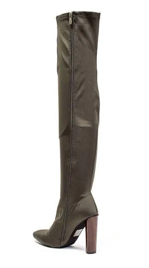 French blu Stella Over The Knee Block Heel Boots thumbnail 2