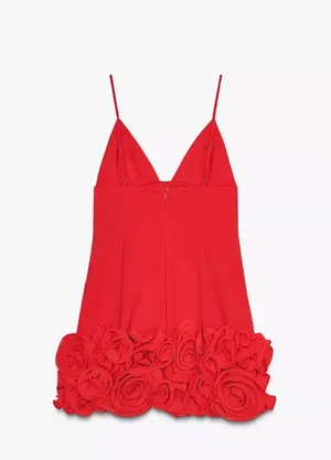 Zara Red Floral Hem mini Dress evening date party cocktail wedding thumbnail 7