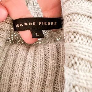 Jeanne Pierre Cable Knit Fisherman Tunic Sweater Gray thumbnail 8
