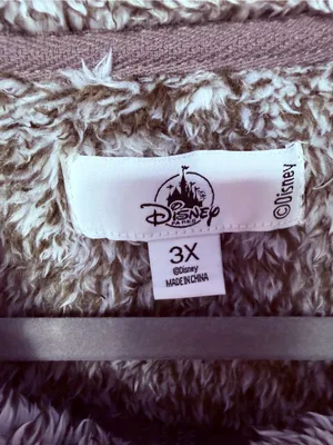 Disney Parks Full Zip Plush Fleece Jacket in Gray White‎ Size 3X thumbnail 4