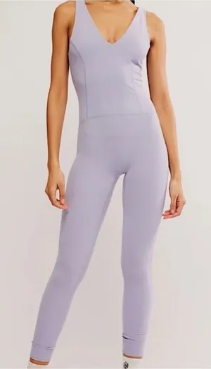 Free People Movement Never Better One-Piece Women Small Lilac NWT‎ Strappy Back thumbnail 1