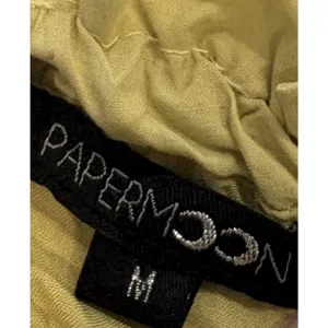 Papermoon Chartreuse Mini Dress Square Neck Smocked Ruffle Braid Zip Spaghetti M thumbnail 6