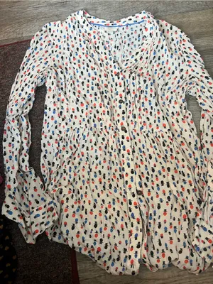 Maeve Anthropologie Printed Pintuck Tunic Blouse Boho Peasant Top US 10 thumbnail 12