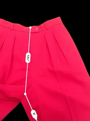 VTG Preston & York Wool Shorts Womens 12 Red Pleated High Waist Lined 90s 26W thumbnail 7