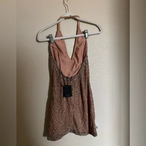X by NBD Rischa Dress in Candy Beaded Sequin Halter Mini Dress Sz XS‎ NEW Peach thumbnail 8