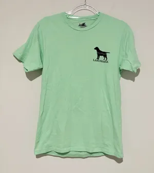 Landshark good boy Labrador retriever dog shirt mint green womens size‎ small thumbnail 1