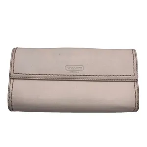 y2k COACH White Brown Turnlock Wallet thumbnail 3